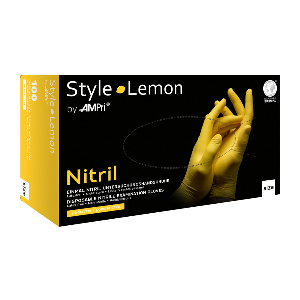 Nitrilhandschuhe, gelb, Größe M, puderfrei, Style Lemon by Med-Comfort