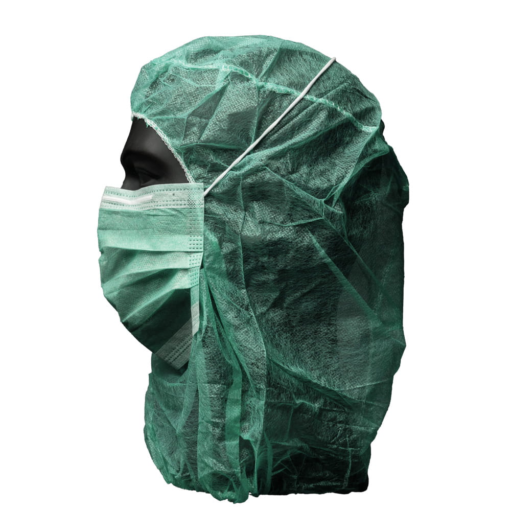 Astronautenhaube mit Mundschutz, grün, Med-Comfort Astronautenhaube mit Mundschutz, grün, Med-Comfort