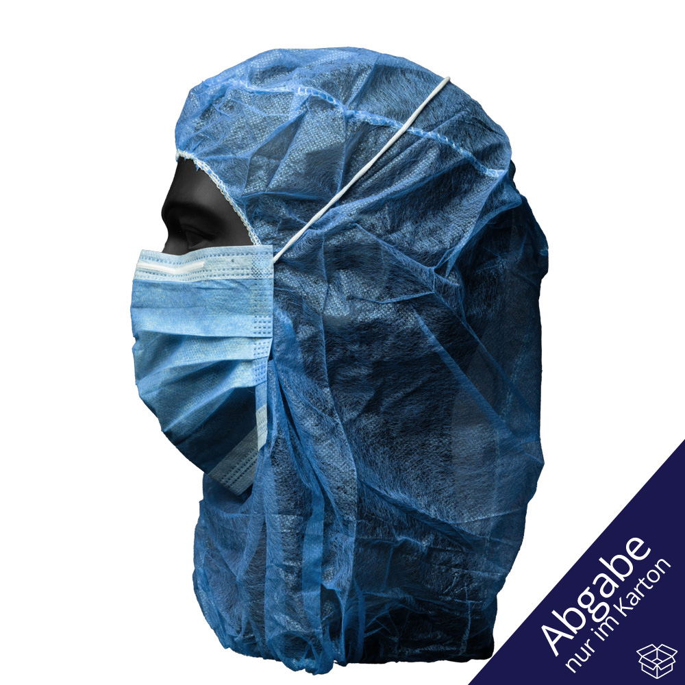 Astronautenhaube mit Mundschutz, blau, Med-Comfort