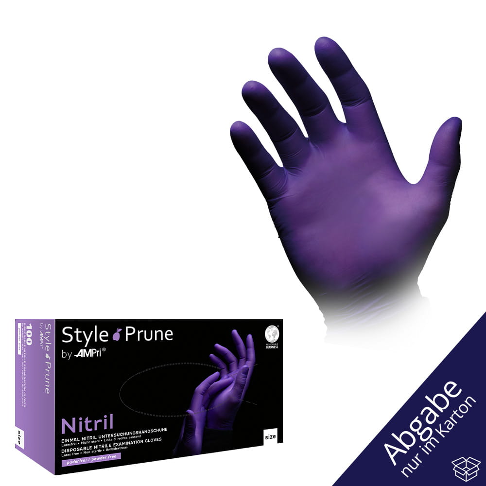 Nitrilhandschuhe, dunkellila, lila, Größe M, puderfrei, Style Prune by Med-Comfort