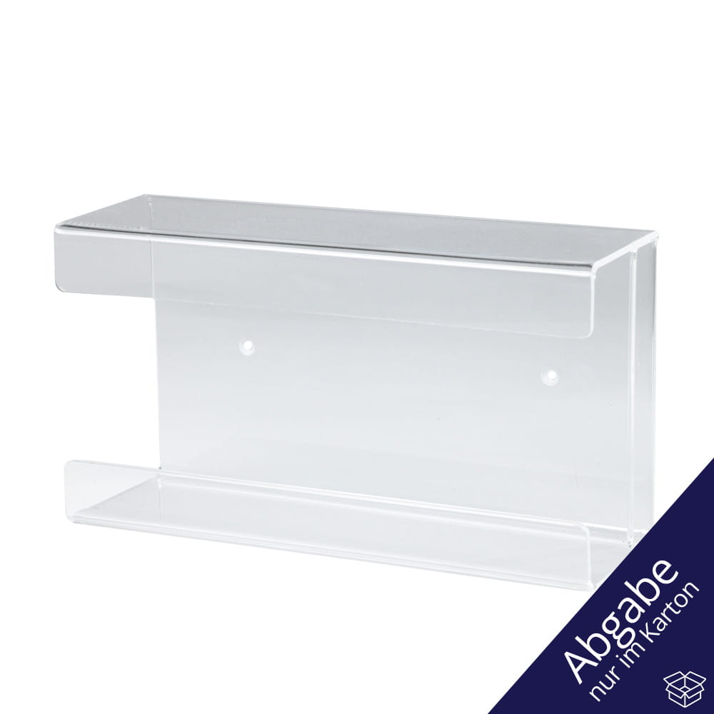 Einmalhandschuh Spender, Handschuh-Dispenserhalter, 250 x 130 x 75 mm, transparent, milchig, Acryl