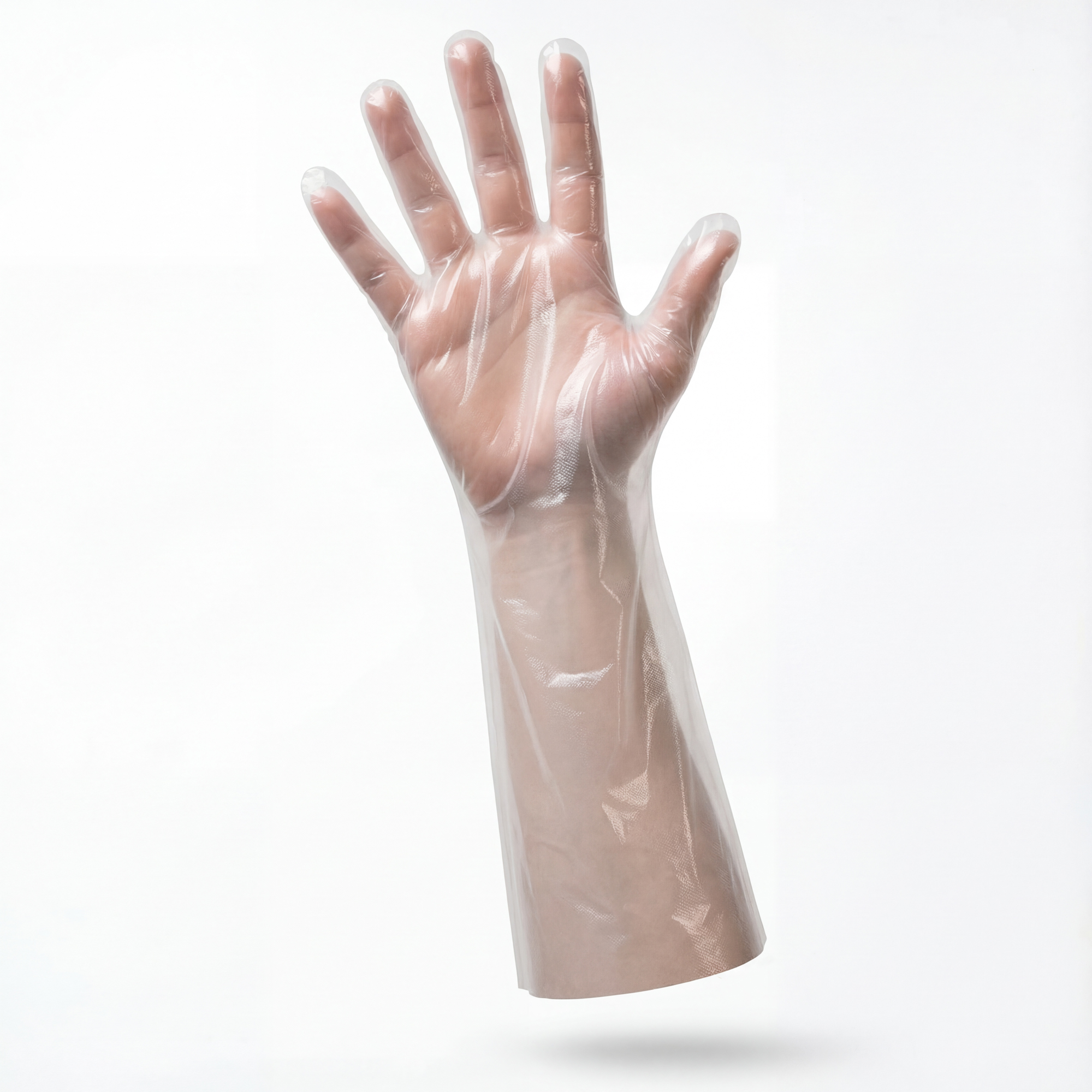 PE Handschuh, transparent, milchig, Größe unisize, gehämmert, Med-Comfort