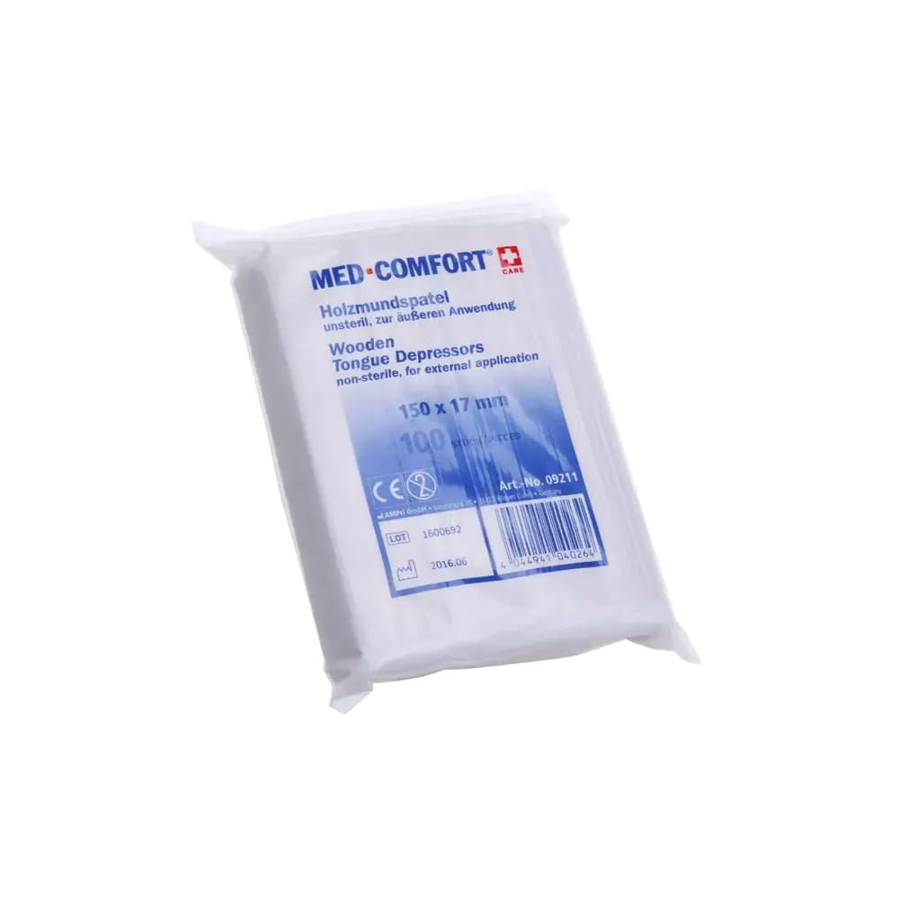 Einmal Holzmundspatel, Farbe natur, 150 x 17 x 1,6 mm, Med-Comfort