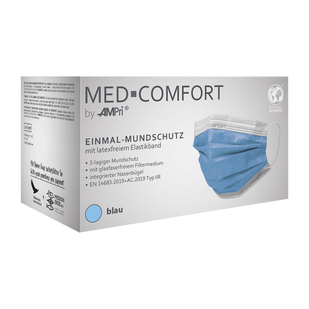 OP Maske, blau, Typ IIR, Med-Comfort