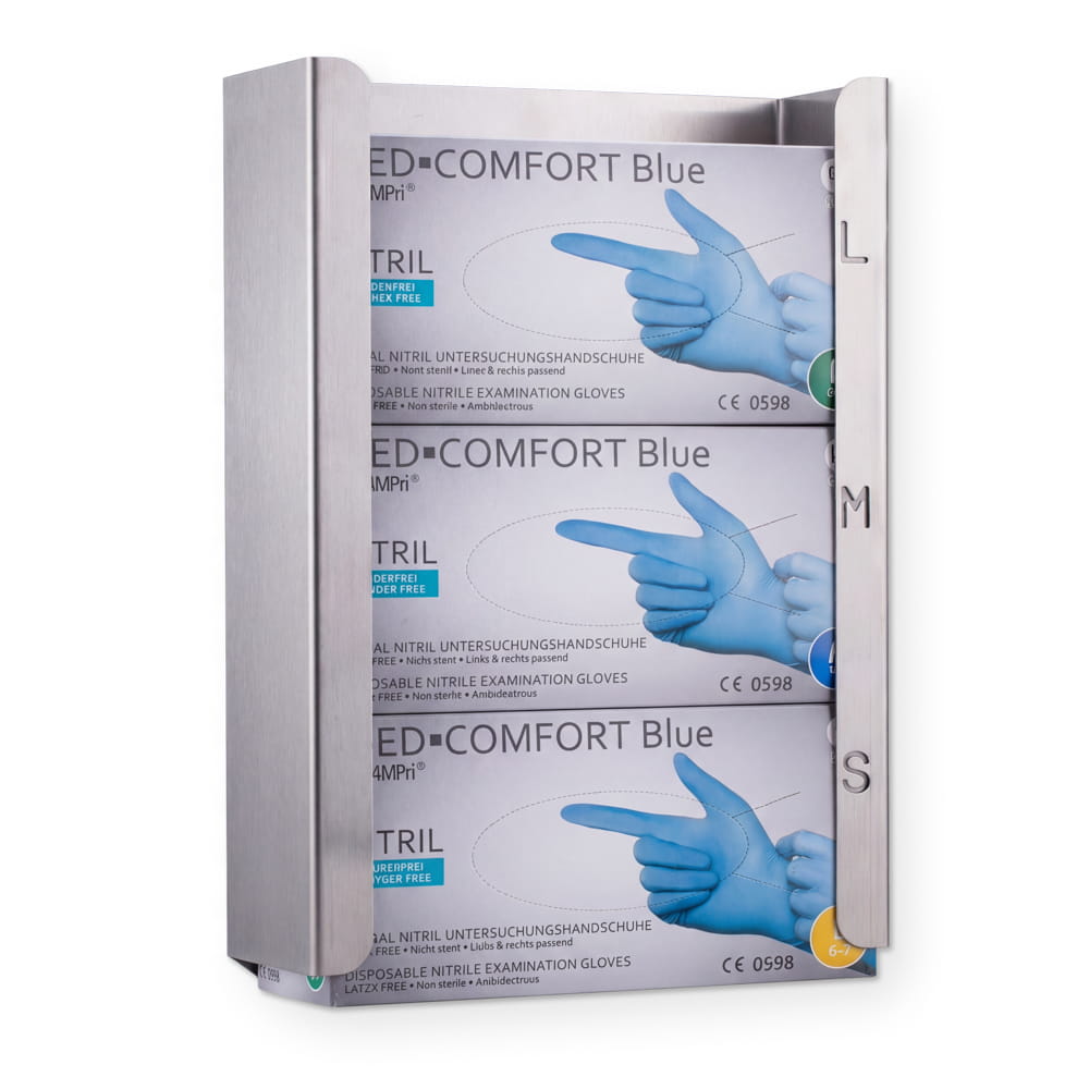 Einmalhandschuh Spender, Handschuh-Dispenserhalter, 255 x 393 x 95 mm, Edelstahl