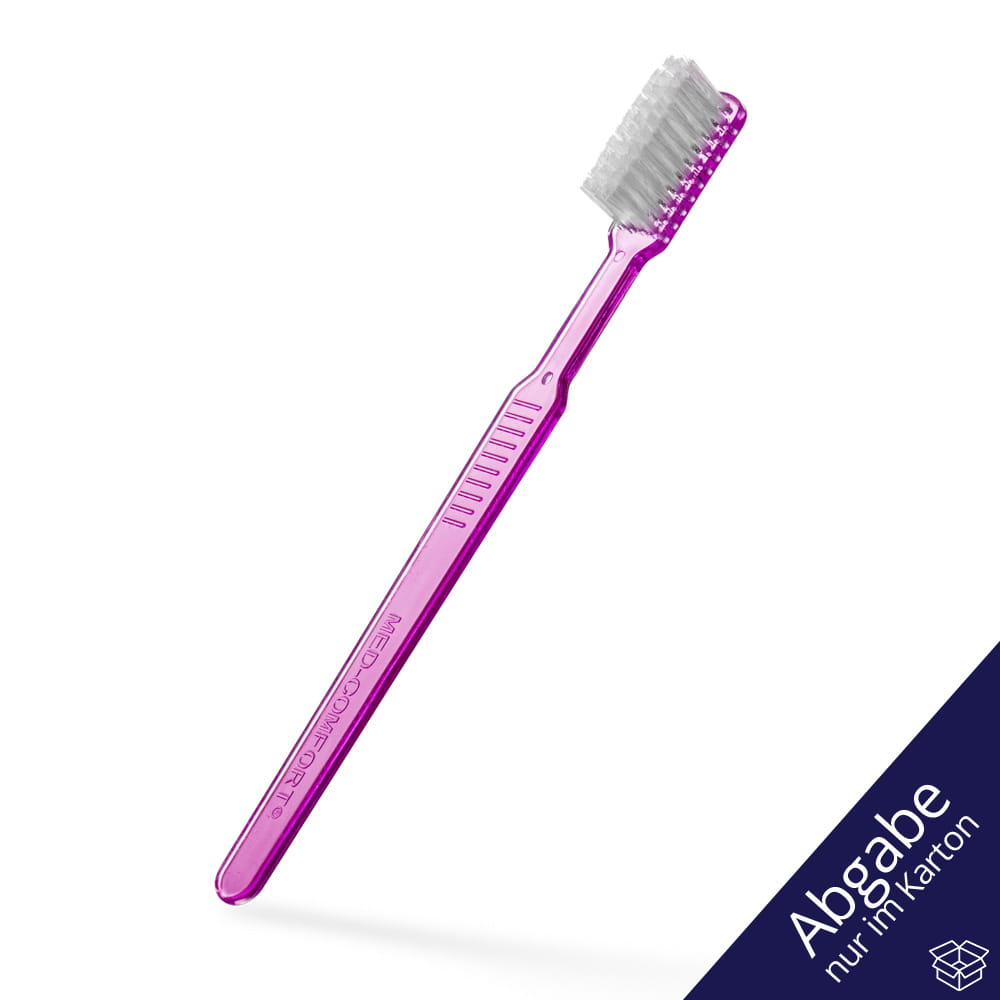 Dental PS Einmalzahnbürste mit Zahnpasta, Farbe pink, 15 x 2,6 cm, Med-Comfort