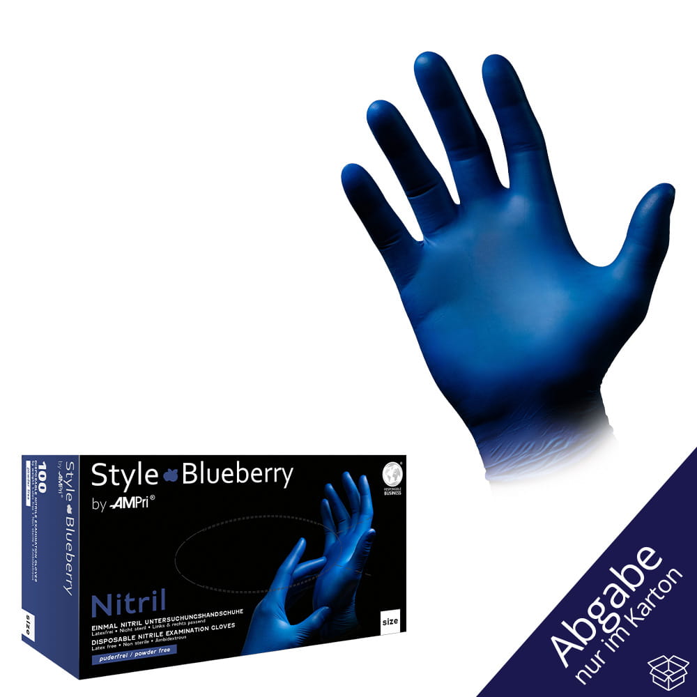 Nitrilhandschuhe, dunkelblau, blau, Größe M, puderfrei, Style blueberry by Med-Comfort
