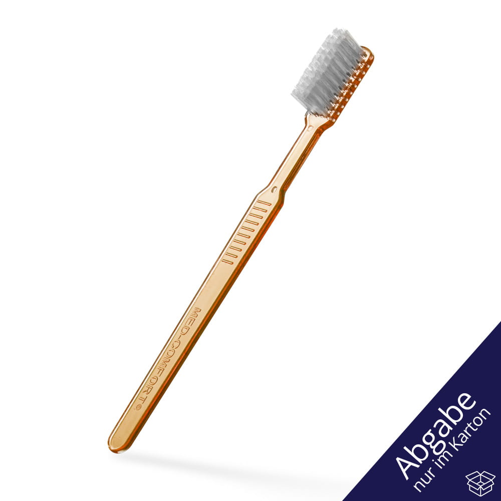 Dental PS Einmalzahnbürste mit Zahnpasta, Farbe orange, 15 x 2,6 cm, Med-Comfort