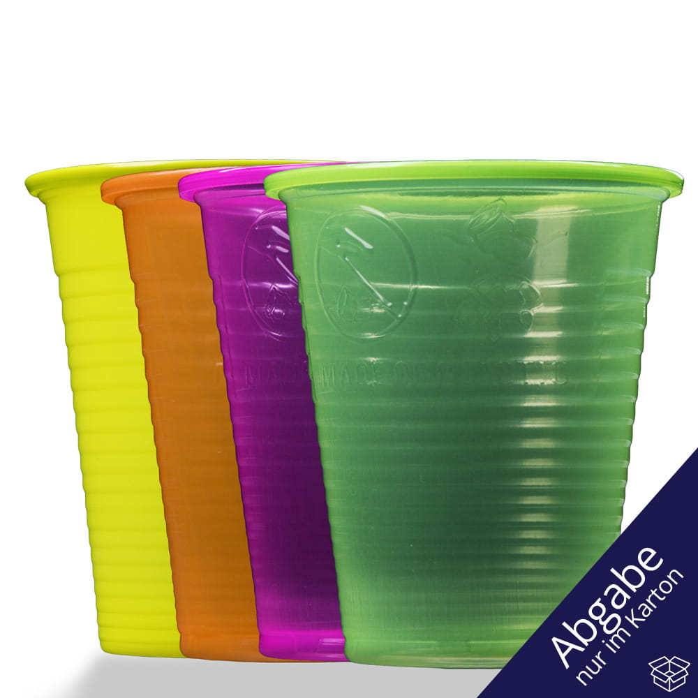 Mundspülbecher Tutti Frutti, 800 Stück, ca. 180 ml, diverse Farben