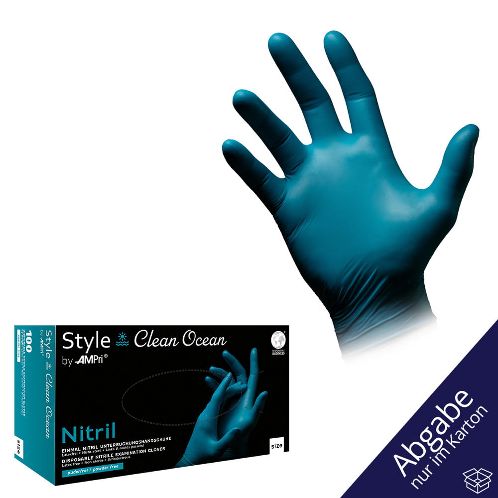 Nitrilhandschuhe, grün, Größe M, puderfrei, Style CLEAN OCEAN by Med-Comfort