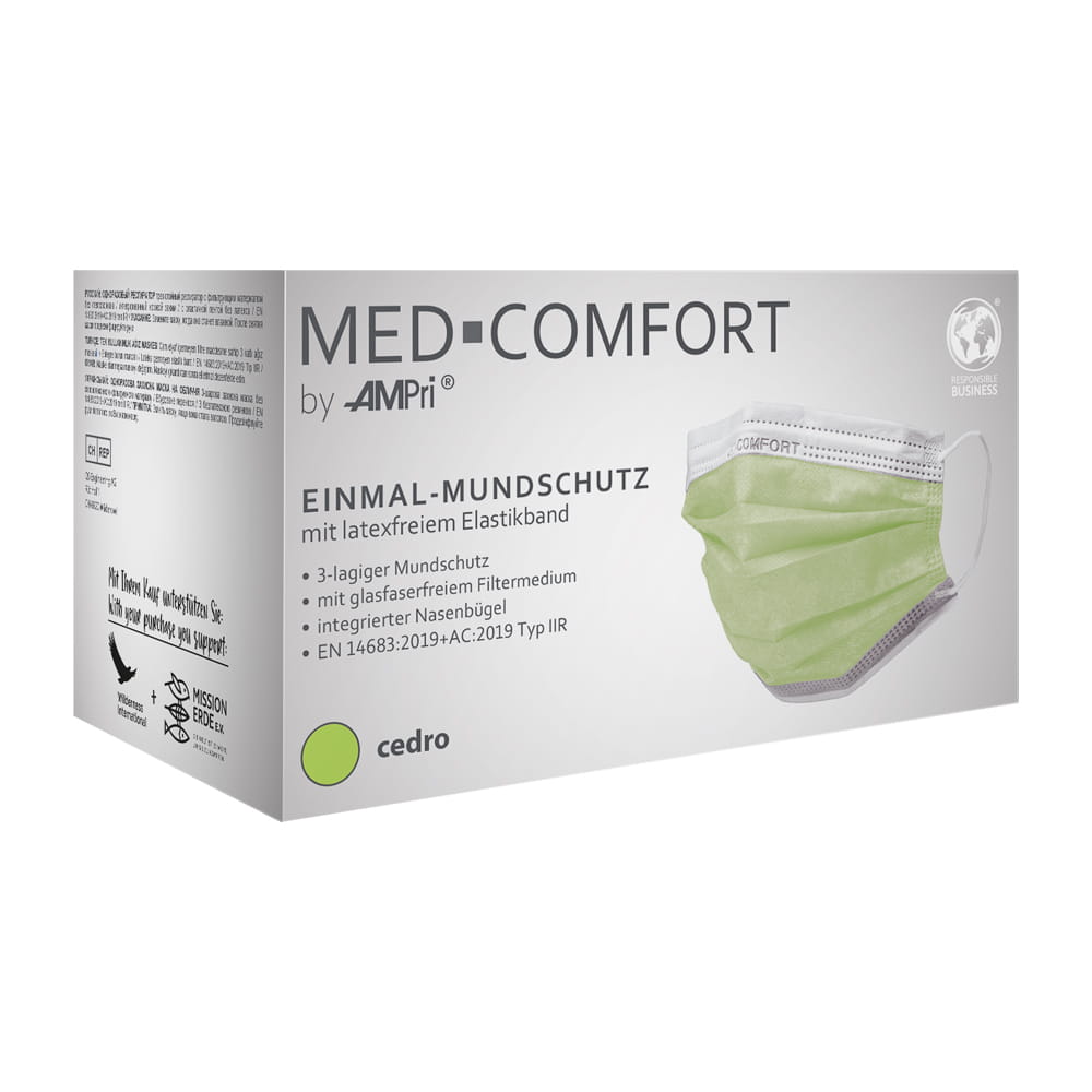 OP Maske, cedro, grün, Typ IIR, Med-Comfort