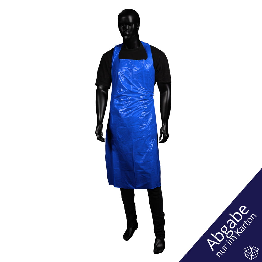 Einwegschürzen geblockt, blau, glatte Oberfläche, 120 x 75 cm, Polyethylen, Med-Comfort