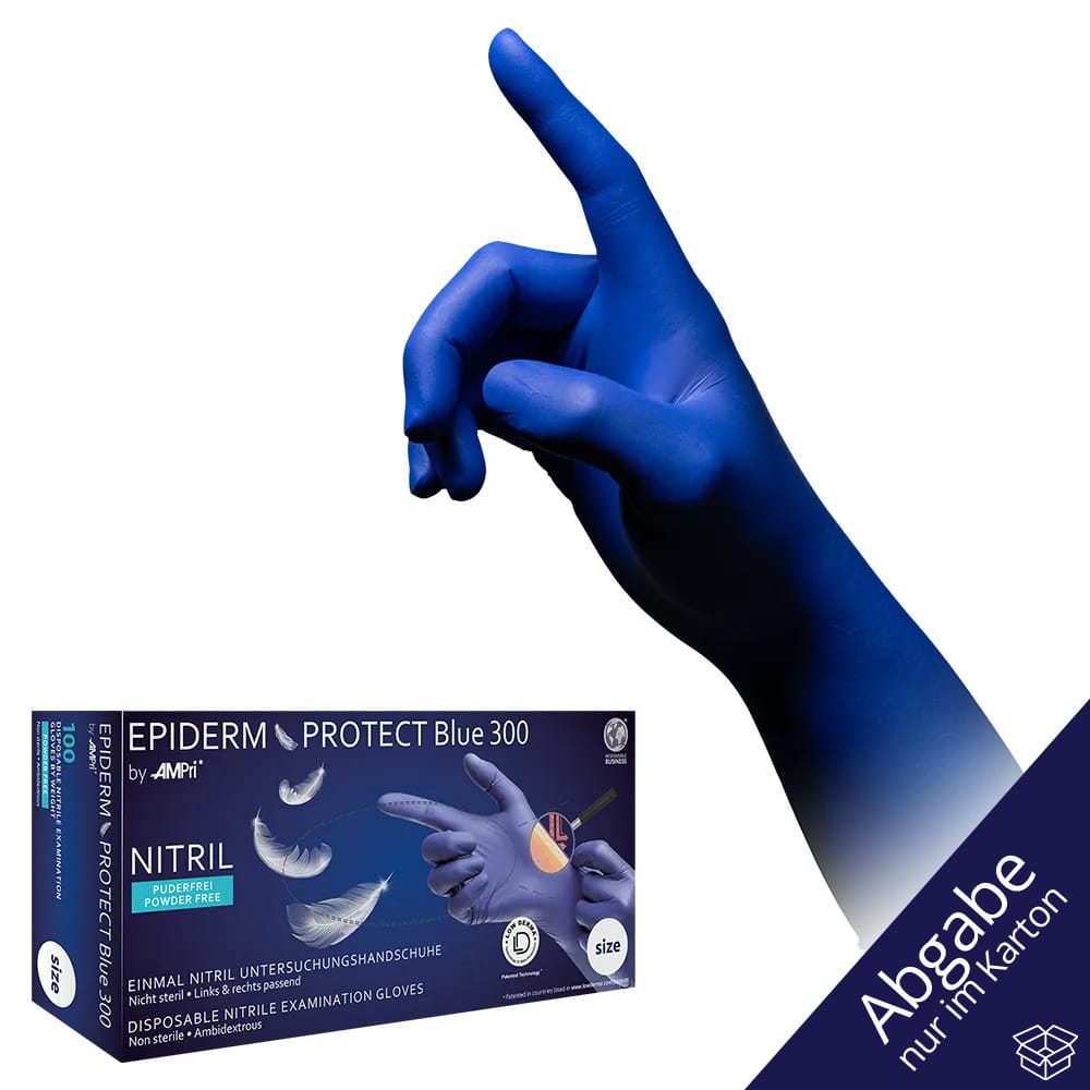 Nitrilhandschuhe, blau, Größe XL, puderfrei, Epiderm Protect Blue 300 by Med-Comfort