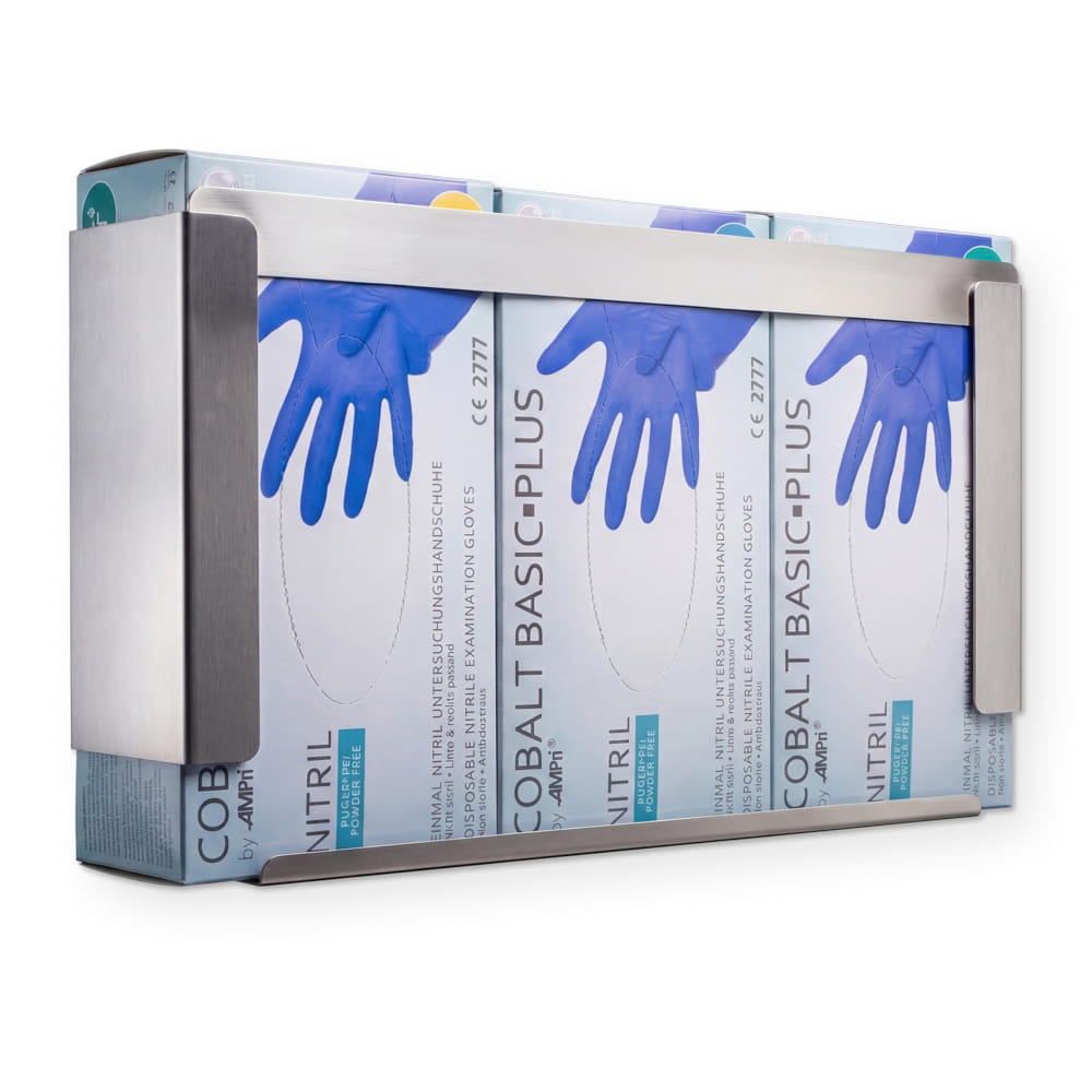 Einmalhandschuh Spender, Handschuh-Dispenserhalter, 389 x 226 x 82 mm, Edelstahl