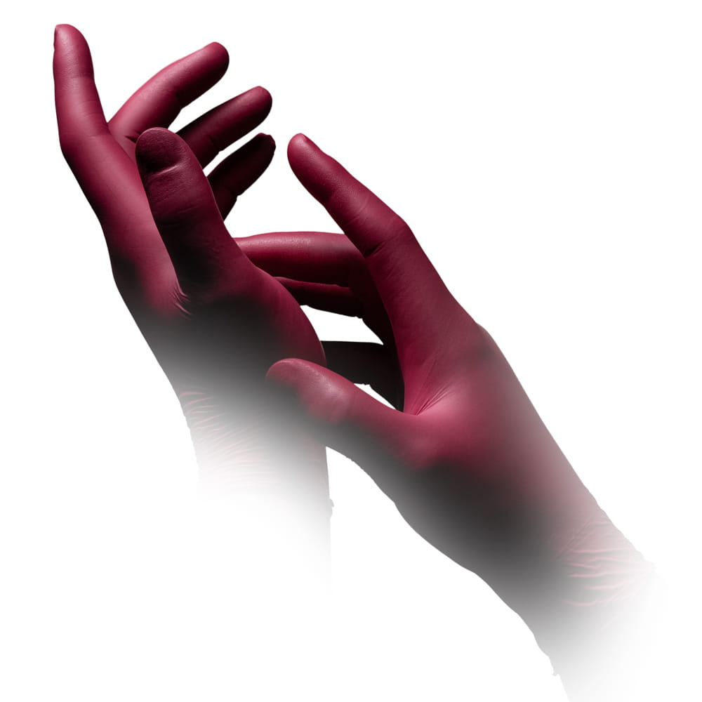 Nitrilhandschuhe, bordeaux, rot, Größe M, puderfrei, Style Grape by Med-Comfort