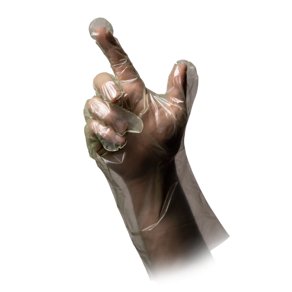 PE Handschuh, grün, Größe L, gehämmert, Med-Comfort