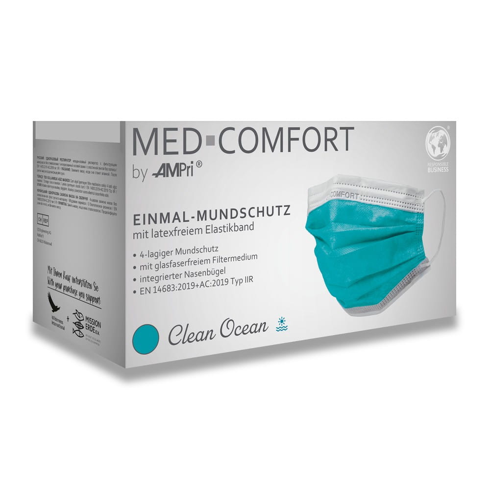 OP Maske, clean ocean, ozean grün, Typ IIR, Med-Comfort