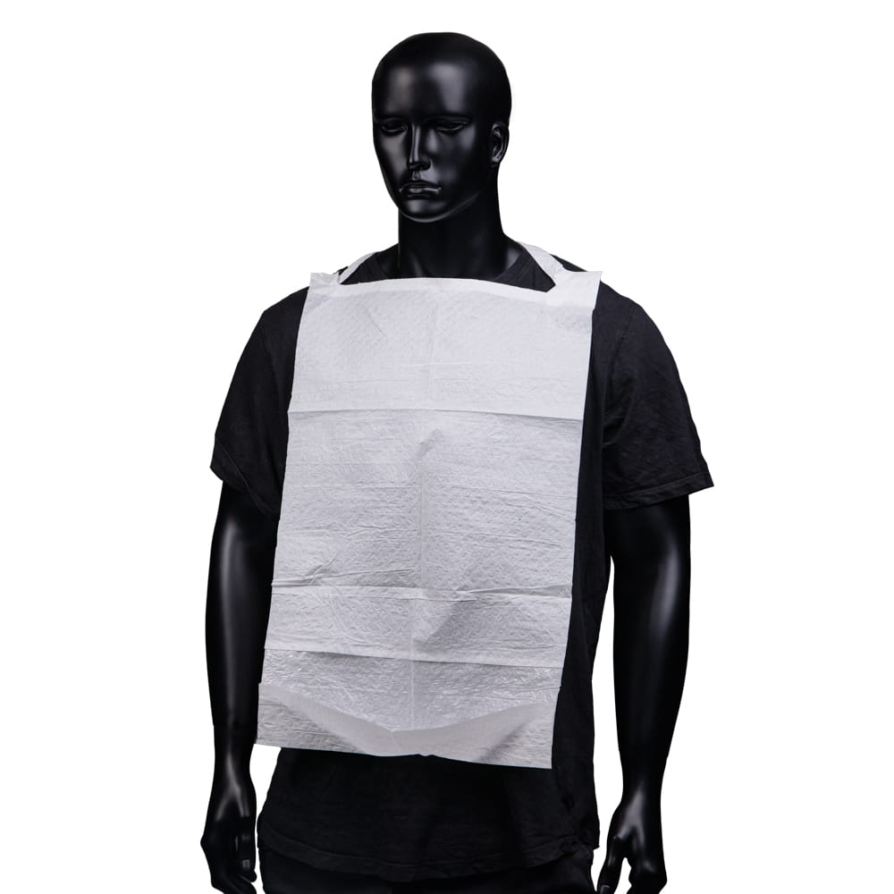 PE Einmal-Esslätzchen, 370 x 660 mm, weiß, Med-Comfort