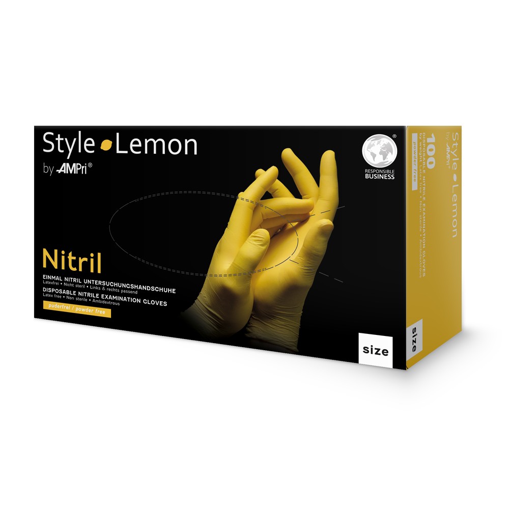 Nitrilhandschuhe, gelb, Größe L, puderfrei, Style Lemon by Med-Comfort