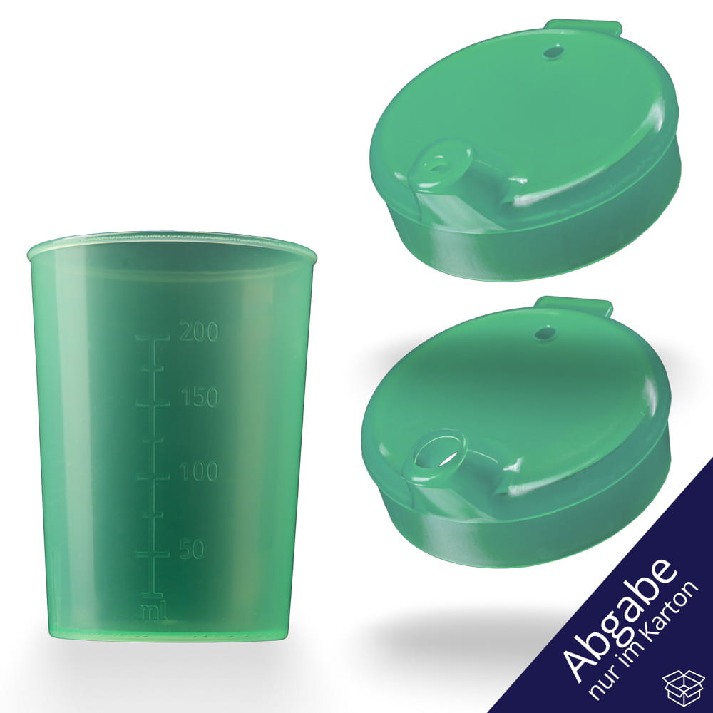 PP Schnabelbecher Oberteil und Unterteil SET, grün, 50 x 250 ml
