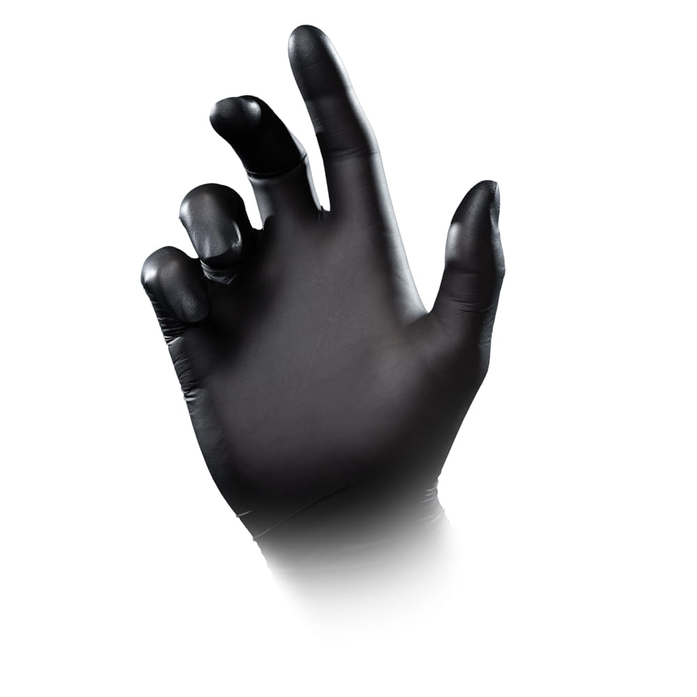 Nitrilhandschuhe mit Überlänge, schwarz, Größe L, puderfrei, Black 300 Nitril