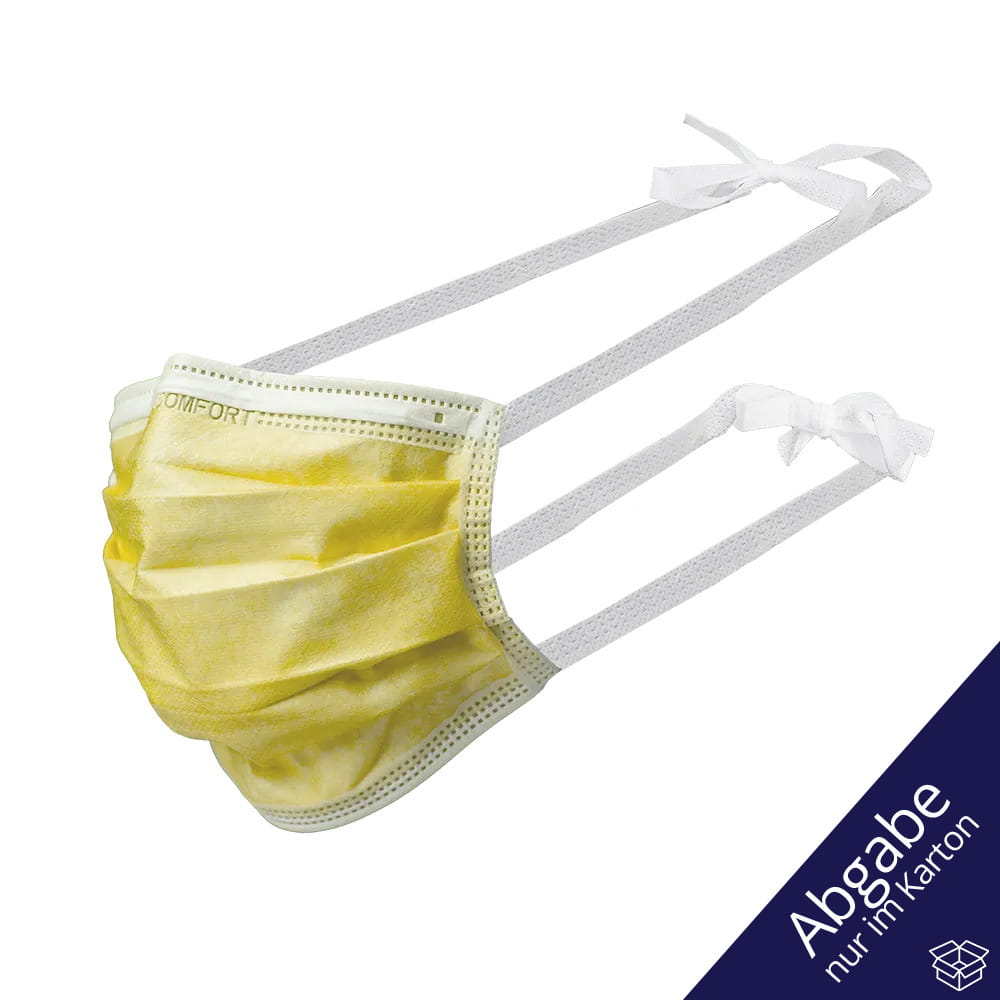 OP Maske zum Binden, gelb, Typ IIR, Med-Comfort