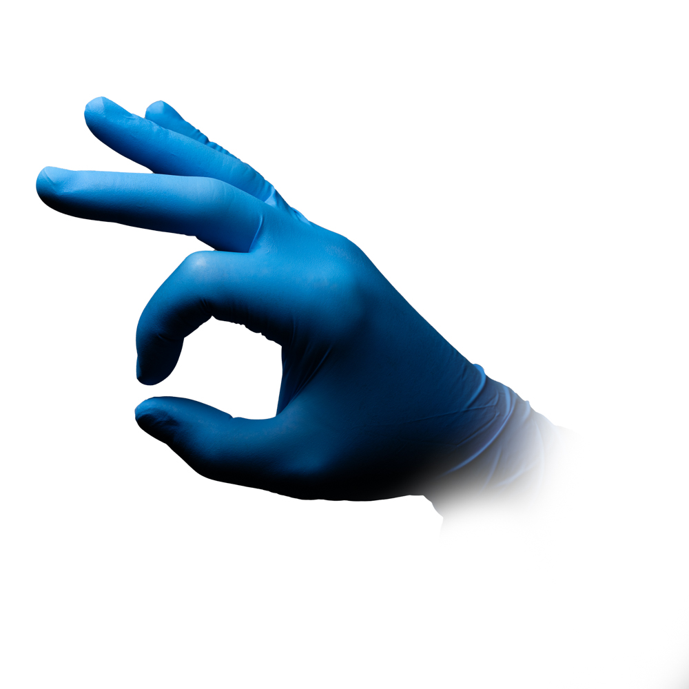 Starker und langer Nitrilhandschuh, blau, Größe XL, puderfrei, Med-Comfort blue Ultra 300