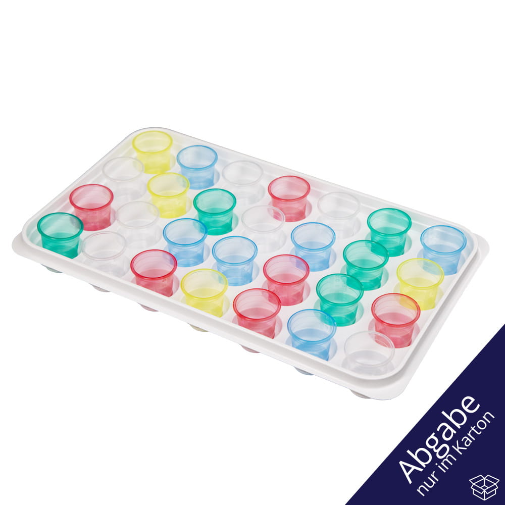 PS Tablett für 28 Medizinbecher, weiß, 375 x 225 x 40 mm