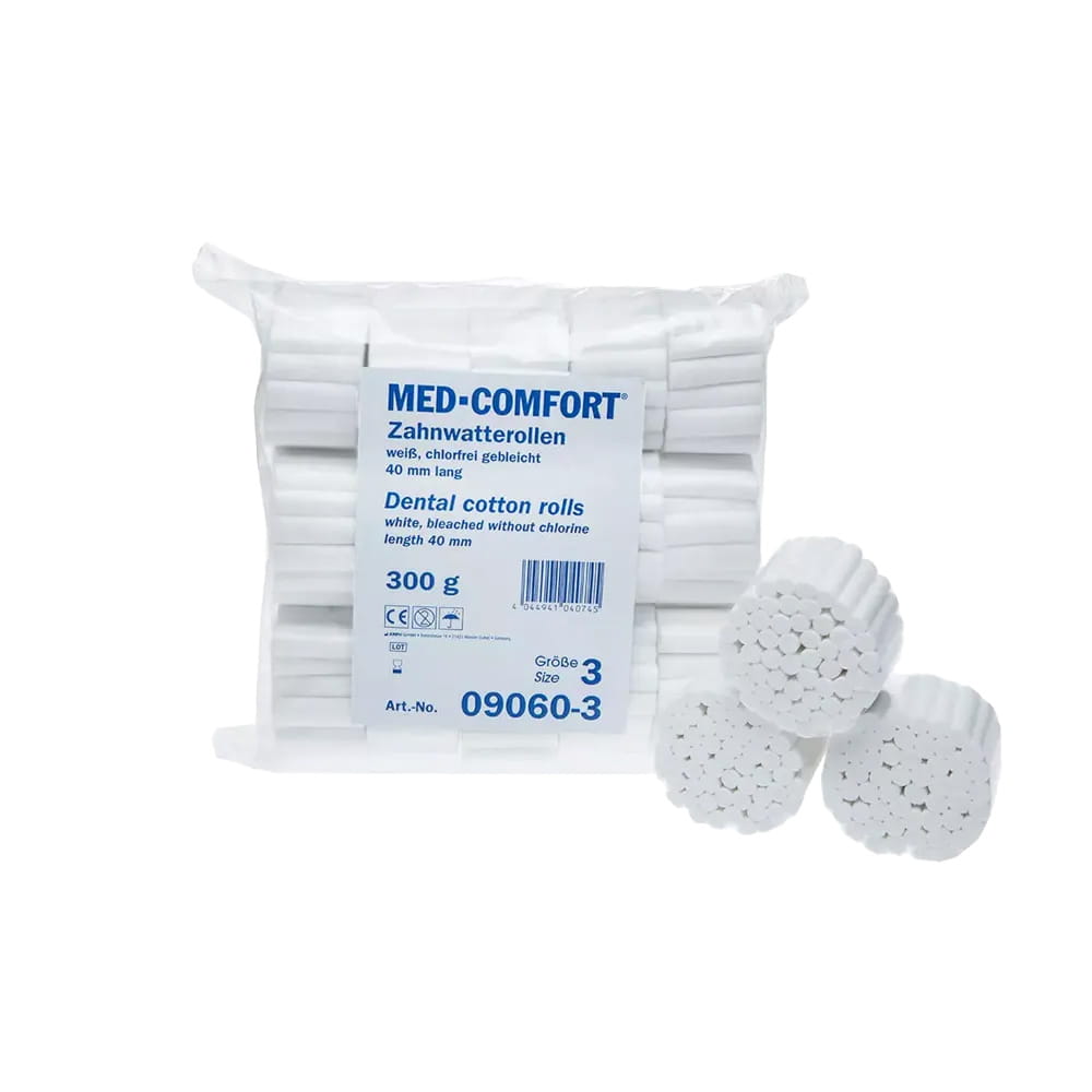 Dental Einmal Zahnwatterollen, 3 = 1,2 cm, Länge je 3,8 cm, weiß, Med-Comfort Dental Einmal Zahnwatterollen, 3 = 1,2 cm, Länge je 3,8 cm, weiß, Med-Comfort