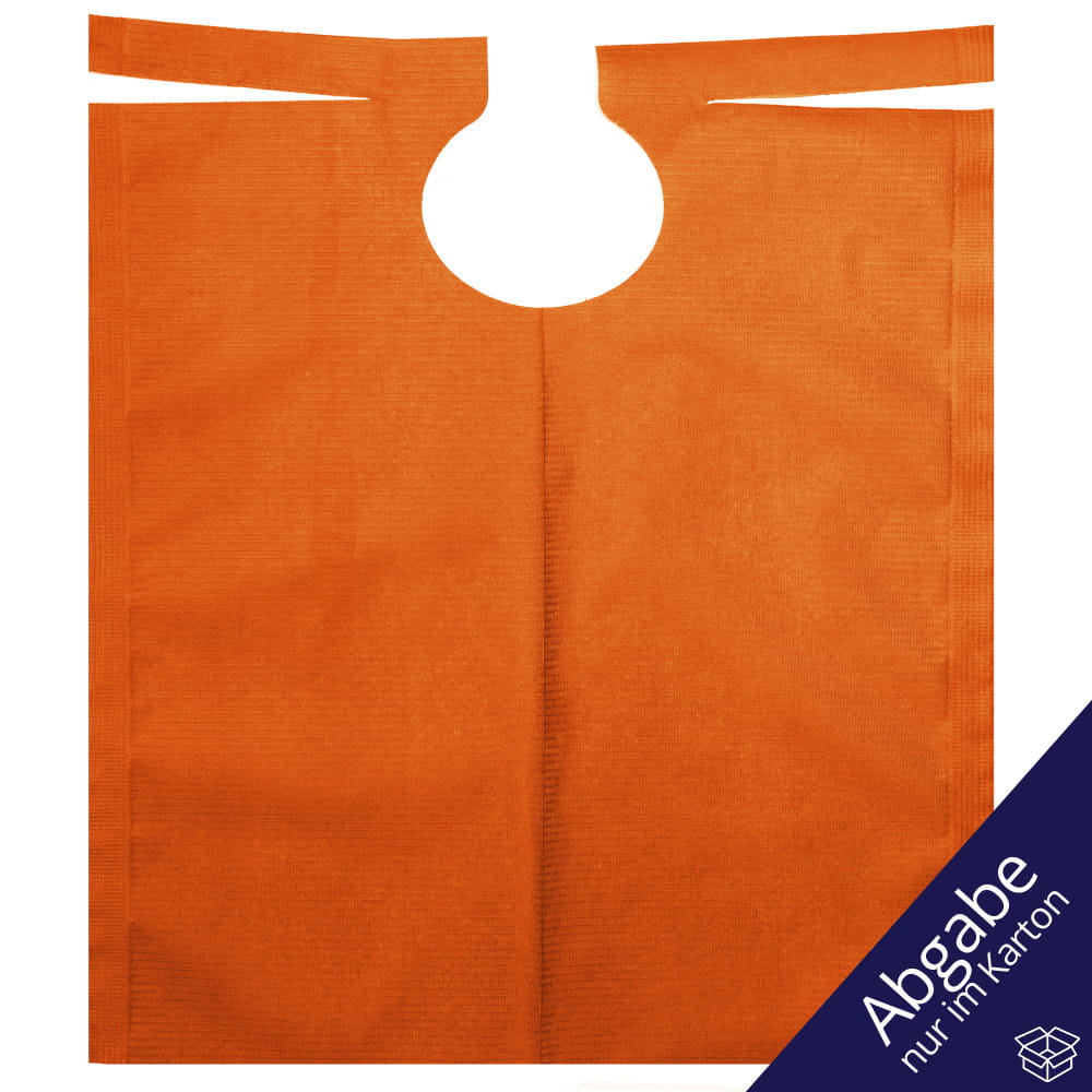 Patientenumhang mit PE Beschichtung, Farbe orange, 530 x 600 mm