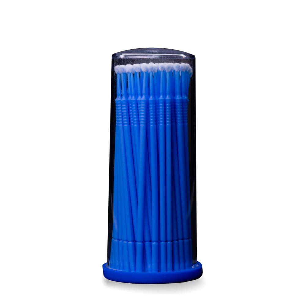 Einmal Mikroapplikatoren, 10cm, blau, regular, Kunststoff, Nylon, Med-Comfort