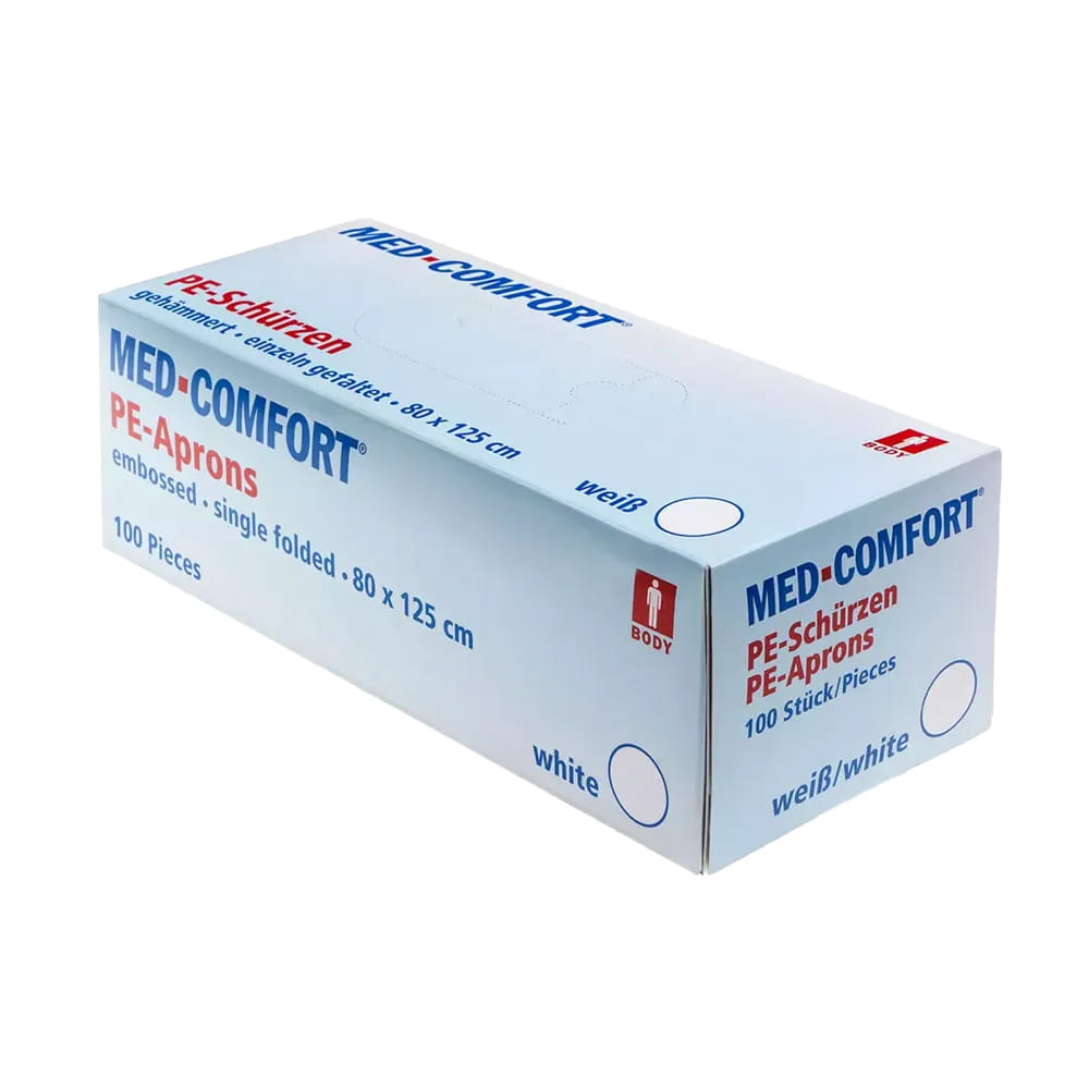 Einwegschürzen, weiß, 80 x 125 cm, Polyethylen, Med-Comfort Einwegschürzen, weiß, 80 x 125 cm, Polyethylen, Med-Comfort