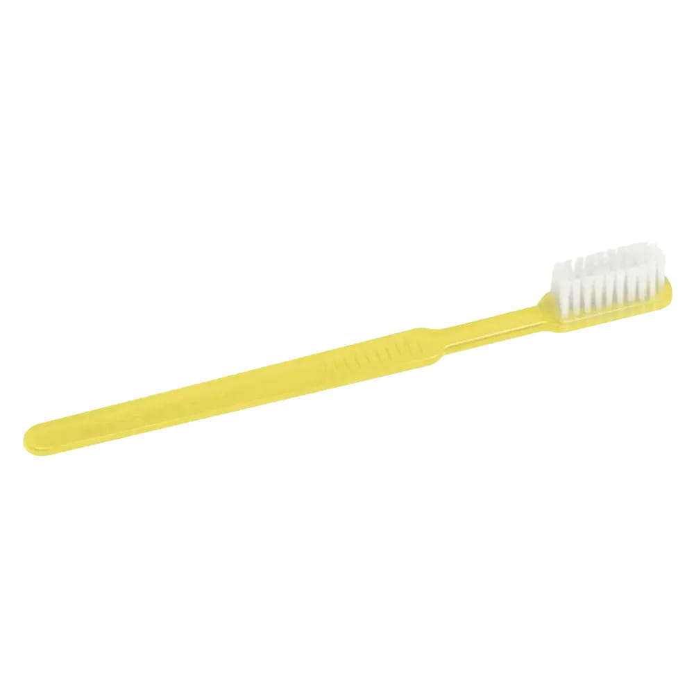 Dental PS Einmalzahnbürste mit Zahnpasta, Farbe gelb, 15 x 2,6 cm, Med-Comfort