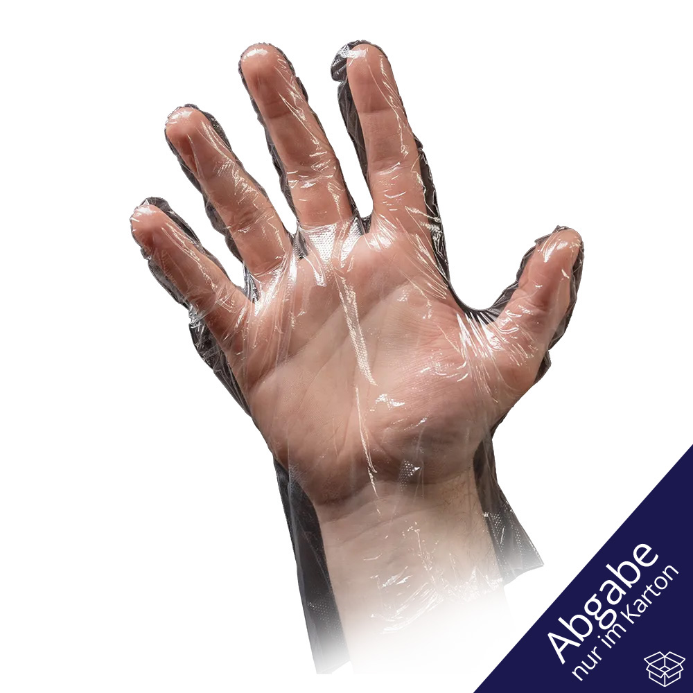 PE Handschuh, transparent, milchig, Größe S (Damen), gehämmert, Med-Comfort