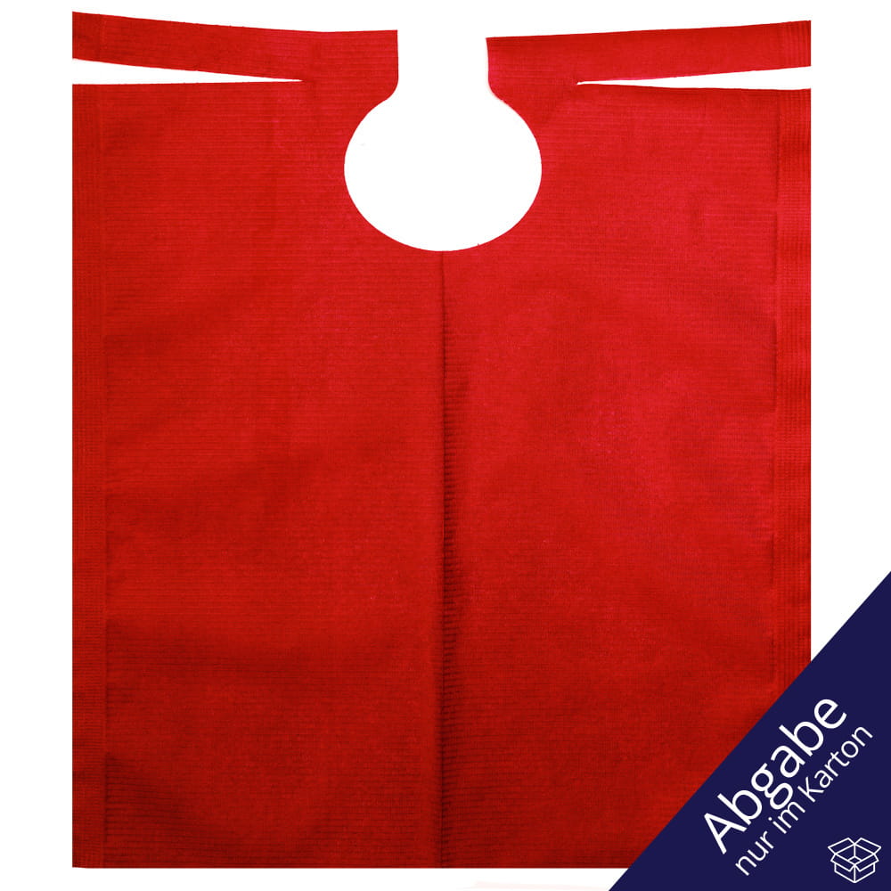 Patientenumhang mit PE Beschichtung, Farbe rot, 530 x 600 mm