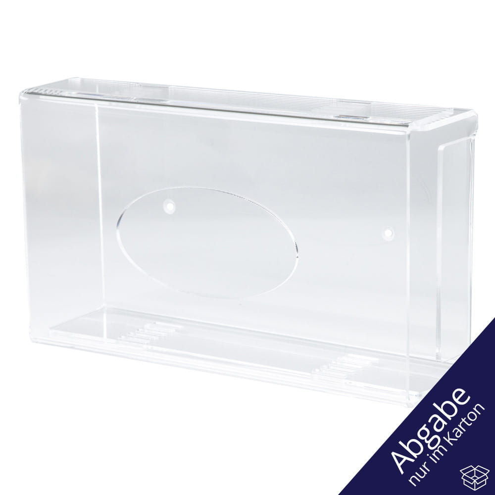 Einmalhandschuh Spender, Handschuh-Dispenserhalter, 250 x 135 x 55-90 mm, transparent, milchig, Acryl