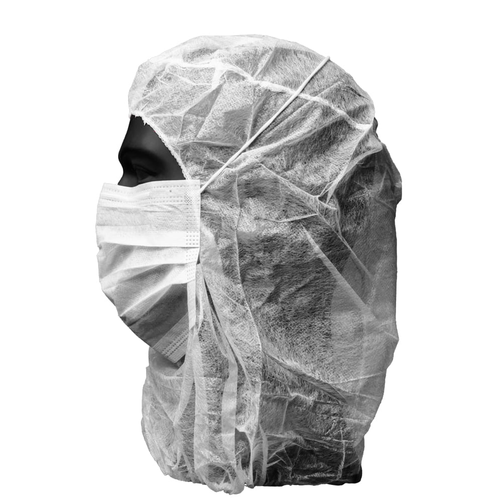 Astronautenhaube mit Mundschutz, weiß, Med-Comfort