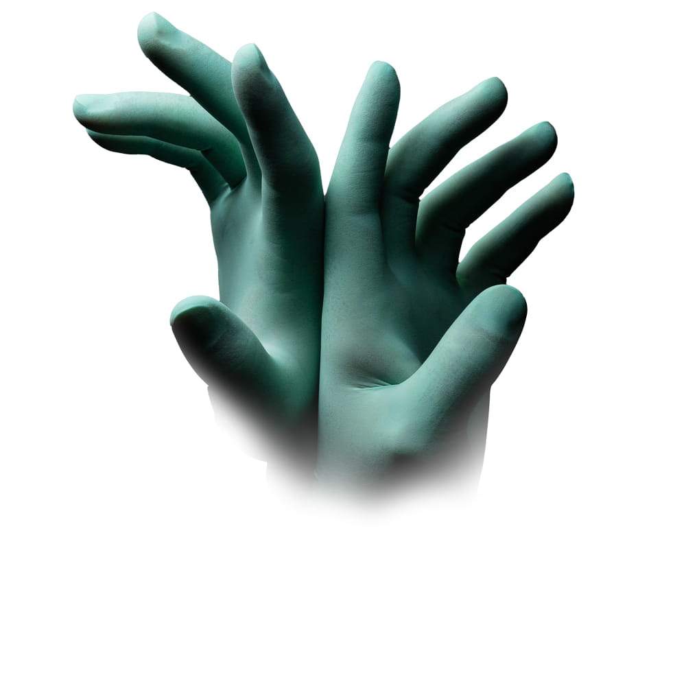 Latexhandschuhe, mintgrün, grün, Größe L, puderfrei, Med-Comfort Aloe