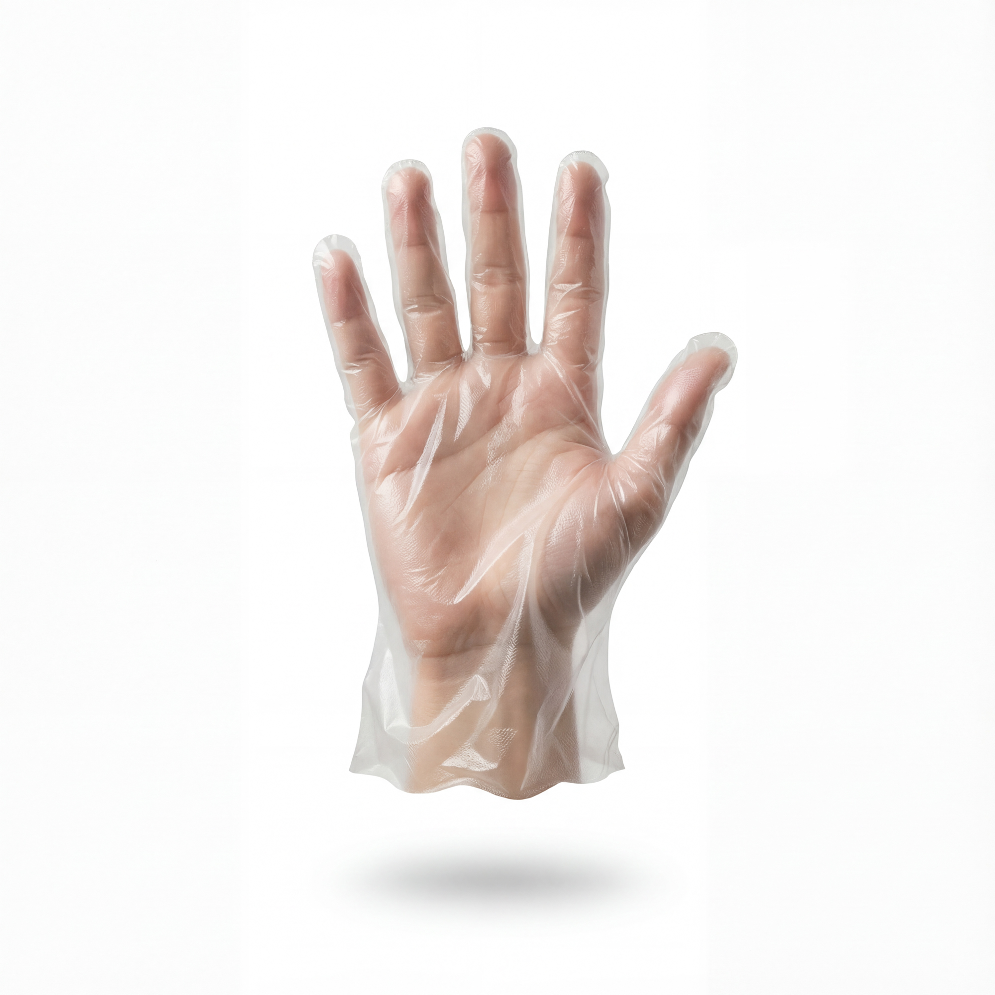 PE Handschuh, transparent, milchig, Größe S (Damen), gehämmert, Med-Comfort