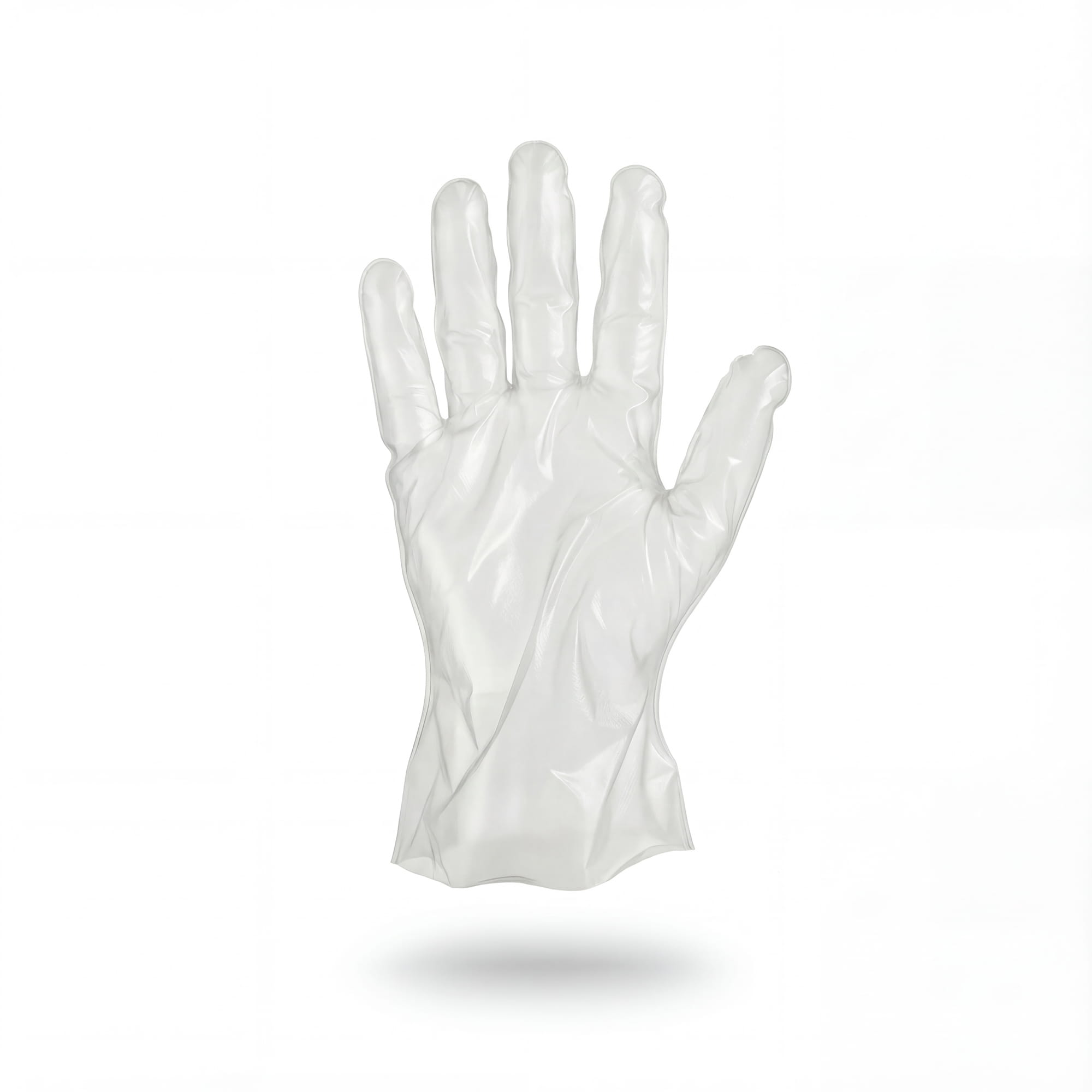 PE Handschuh, transparent, milchig, Größe L (Herren), gehämmert, Med-Comfort