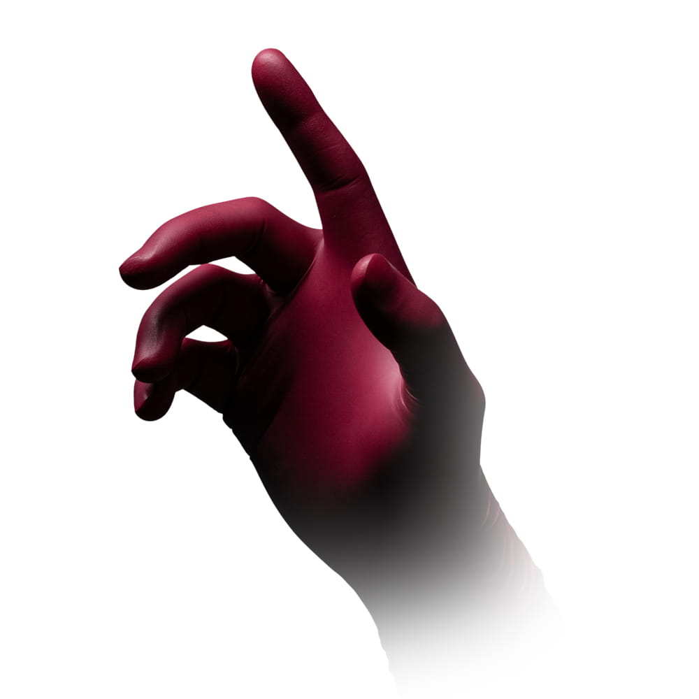 Nitrilhandschuhe, bordeaux, rot, Größe M, puderfrei, Style Grape by Med-Comfort