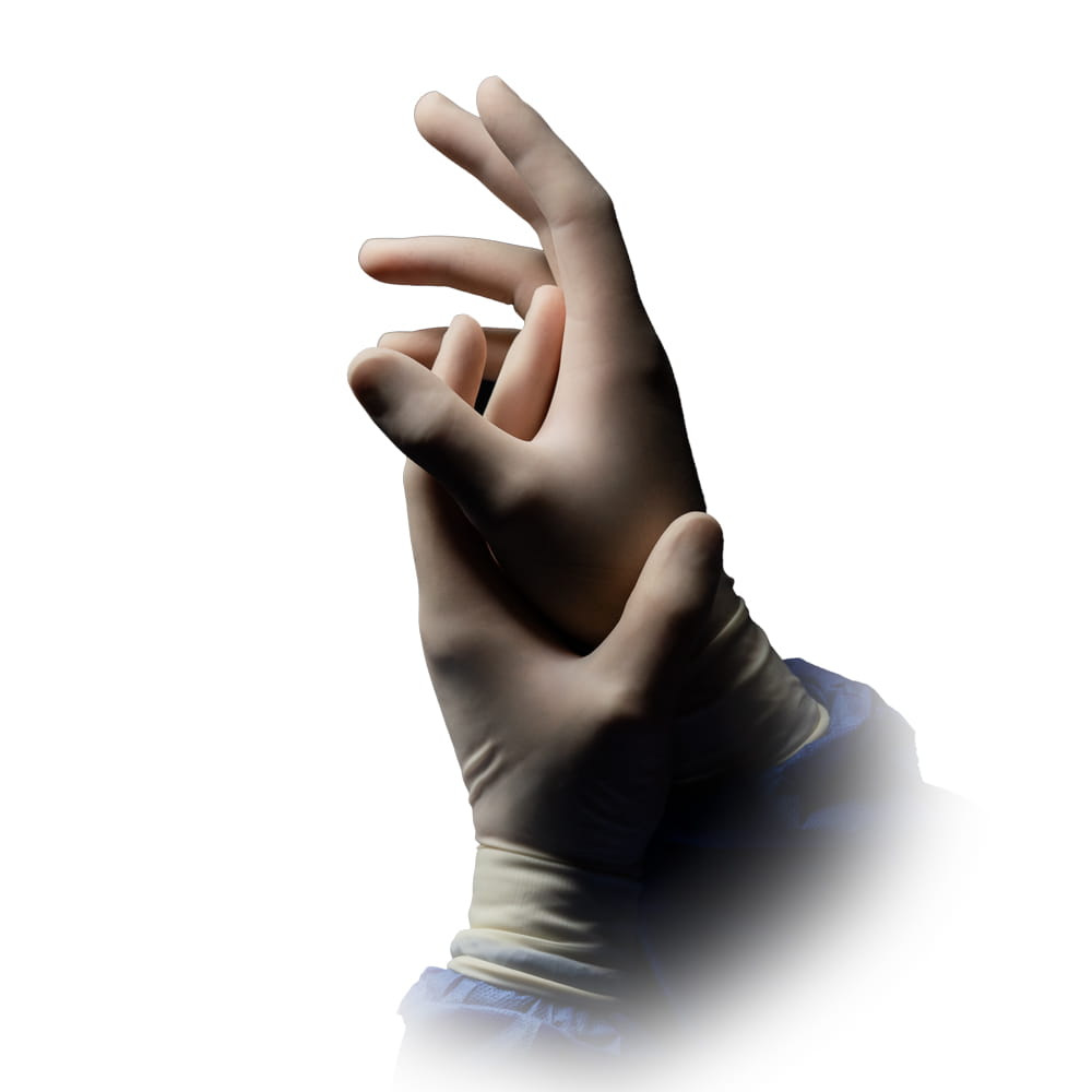 OP-Handschuhe, Latex Einmalhandschuhe, puderfrei, weiß, Gr. 8,5, Med-Comfort OP-Handschuhe, Latex Einmalhandschuhe, puderfrei, weiß, Gr. 8,5, Med-Comfort