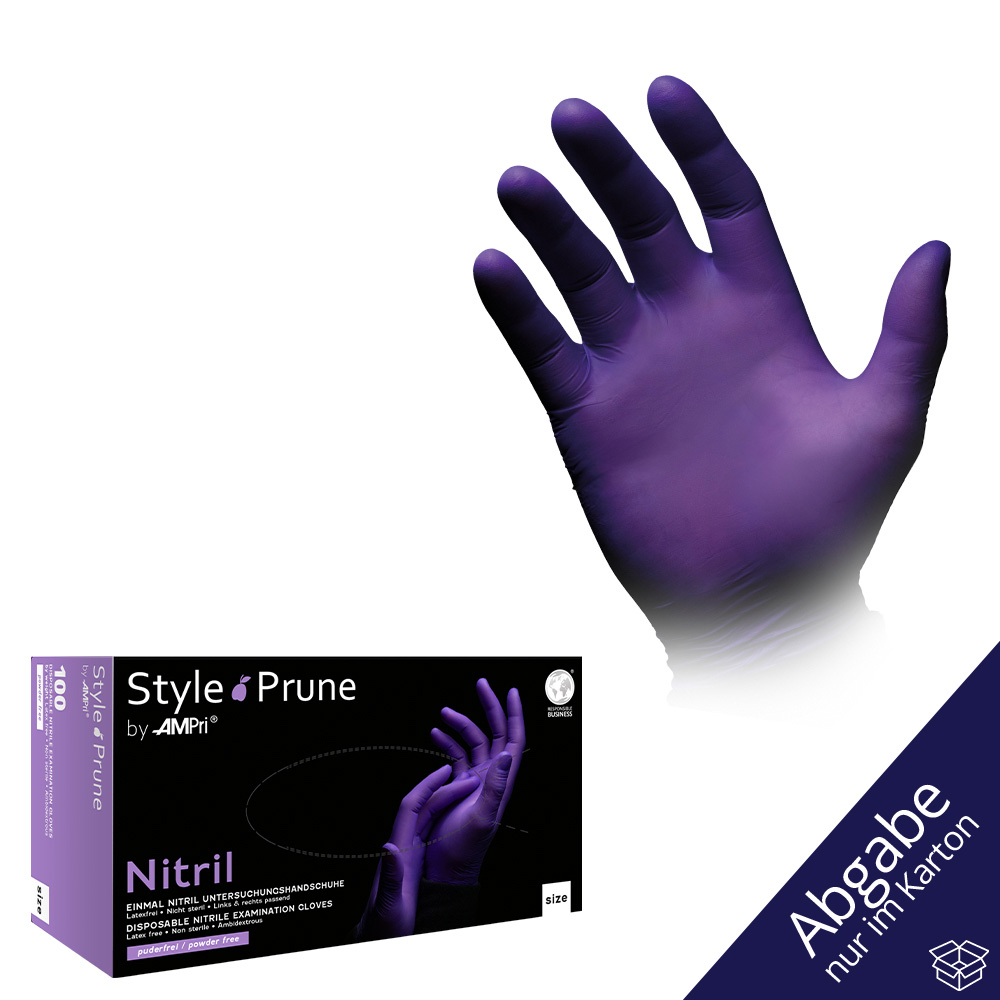 Nitrilhandschuhe, dunkellila, lila, Größe L, puderfrei, Style Prune by Med-Comfort
