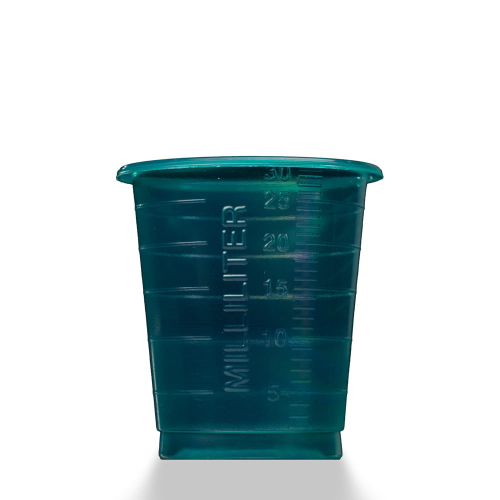 PP Eco Einmal Medizinbecher, 30 ml, graduiert, grün, Med-Comfort Eco