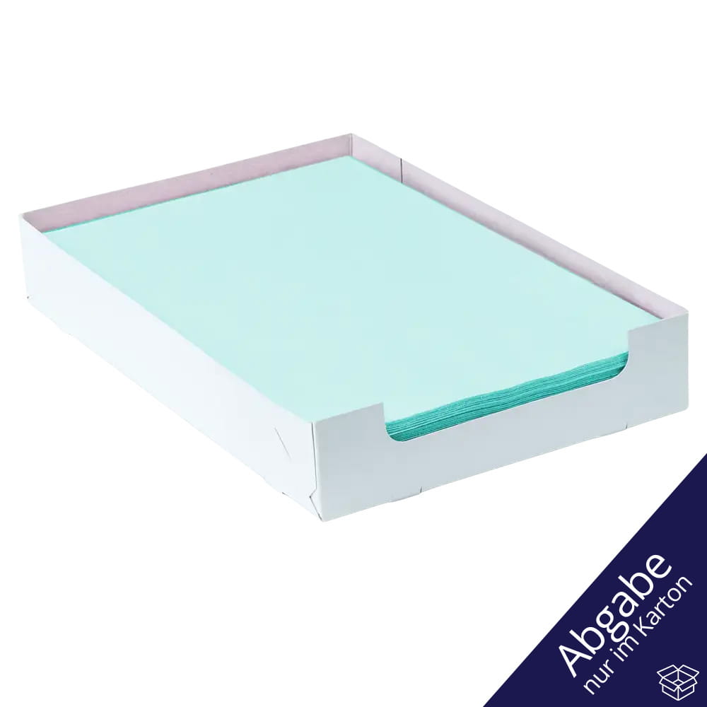 Einweg Tray-Filterpapier in der Box, 18 x 28 cm, Farbe grün, Zellstoff