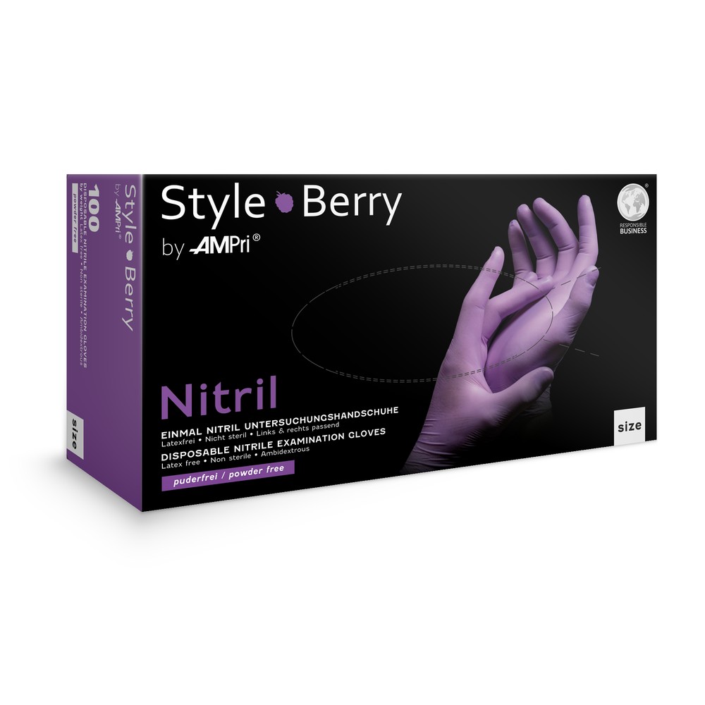 Nitrilhandschuhe, lila, Größe XS, puderfrei, Style Berry by Med-Comfort