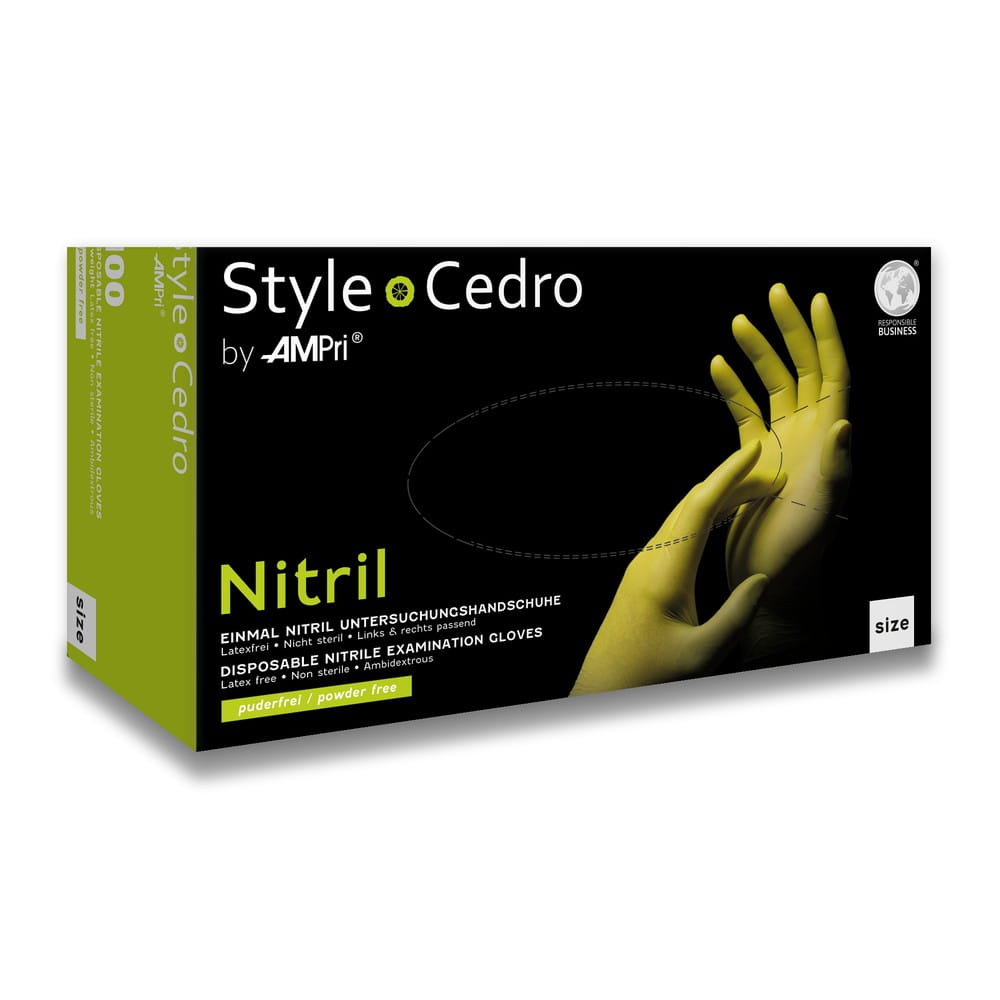 Nitrilhandschuhe, cedro, grün, Größe M, puderfrei, Style cedro by Med-Comfort