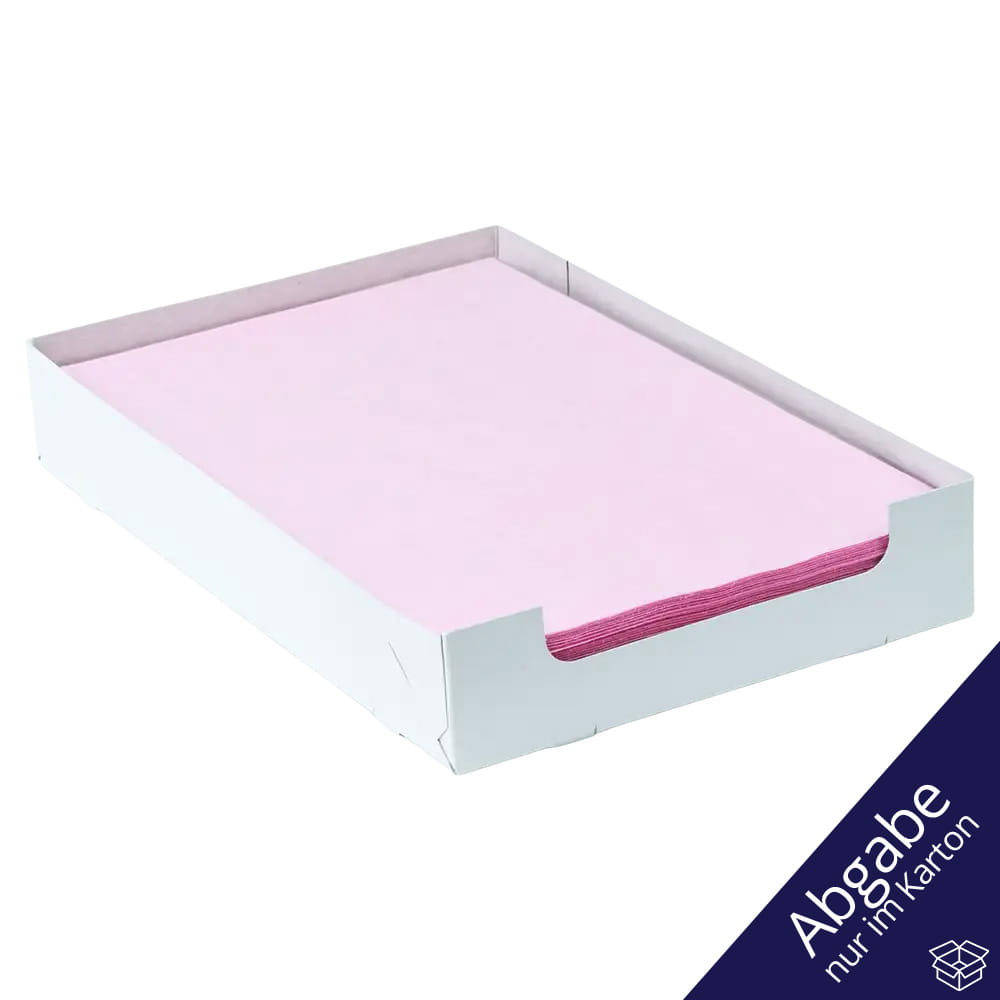 Einweg Tray-Filterpapier in der Box, 18 x 28 cm, Farbe rosa, Zellstoff