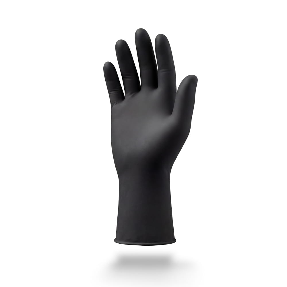 Nitrilhandschuhe mit Überlänge, schwarz, Größe L, puderfrei, Black 300 Nitril