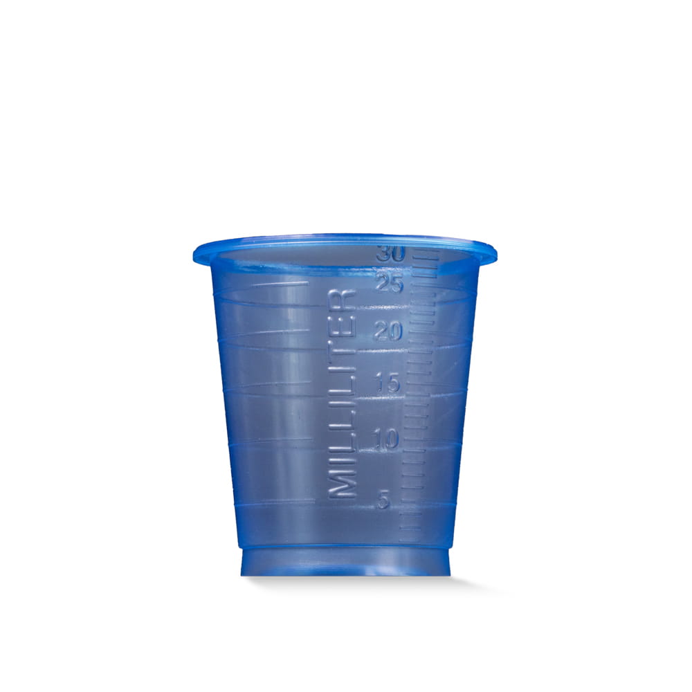 PP Einmal Medizinbecher, 30 ml, graduiert, blau, Med-Comfort Basic
